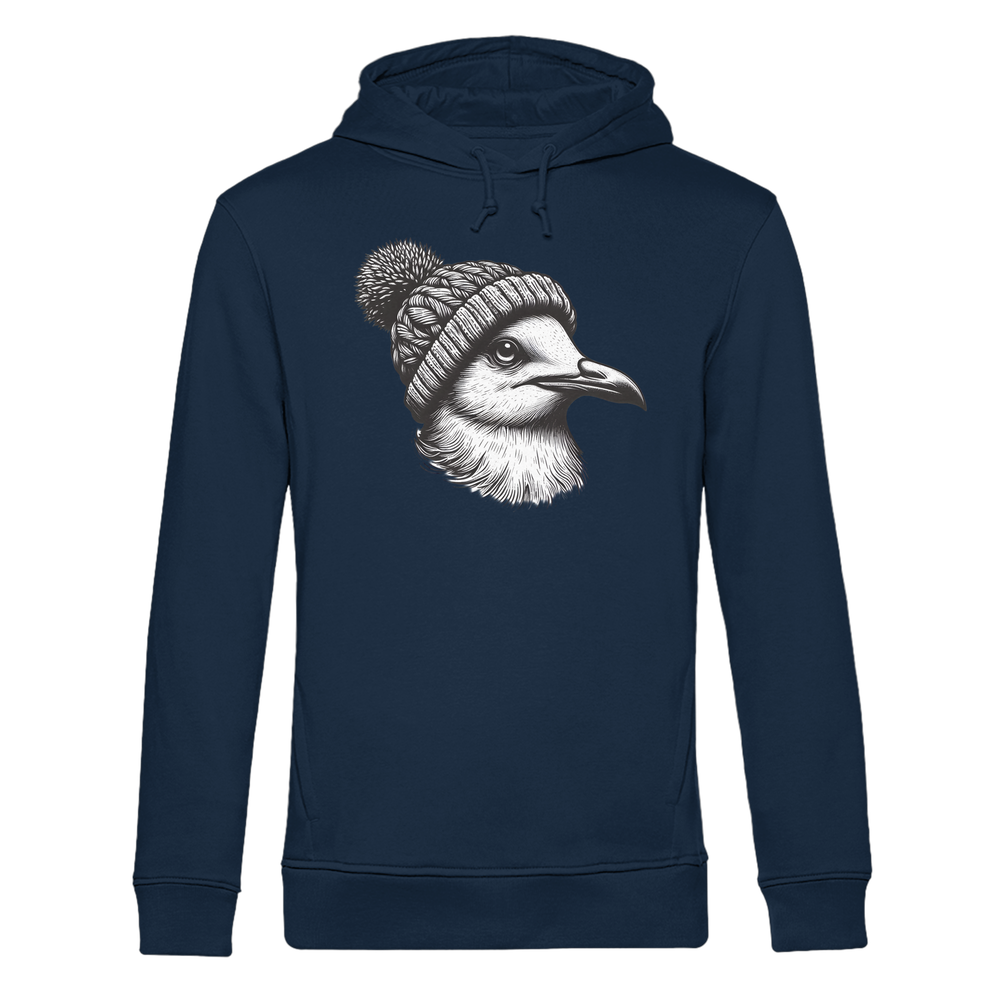 Coole Möwe mit Pudelmütze - Herren Bio Hoodie