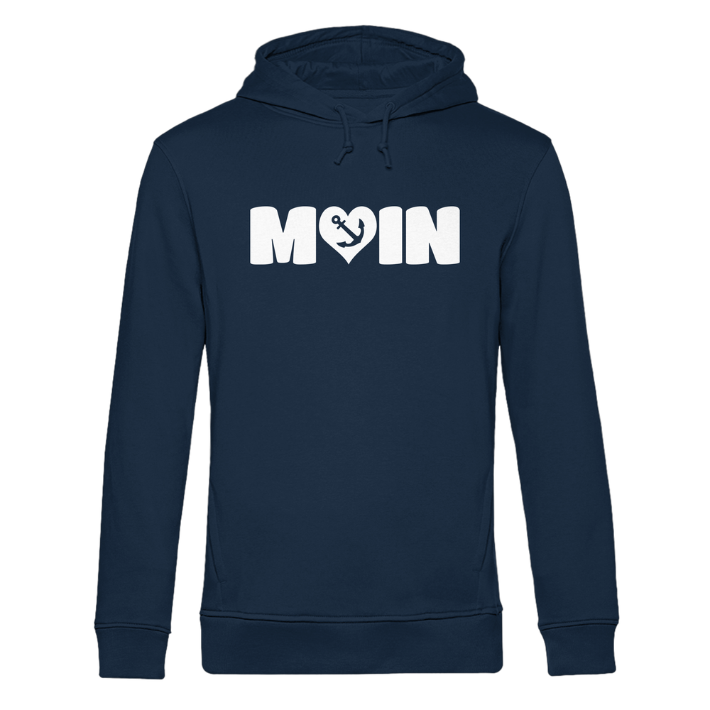 Moin Spruch mit Herz Anker - Herren Bio Hoodie