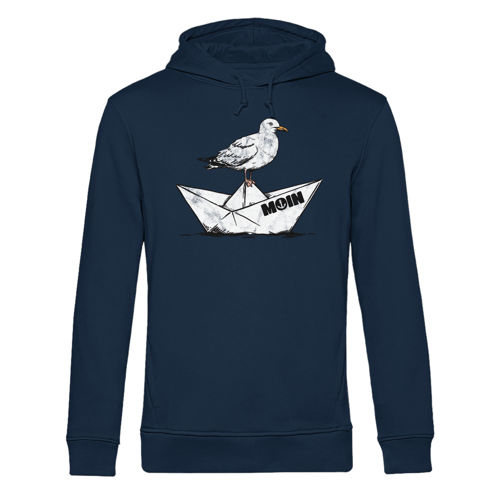 Papierschiff Möwe Moin - Herren Bio Hoodie
