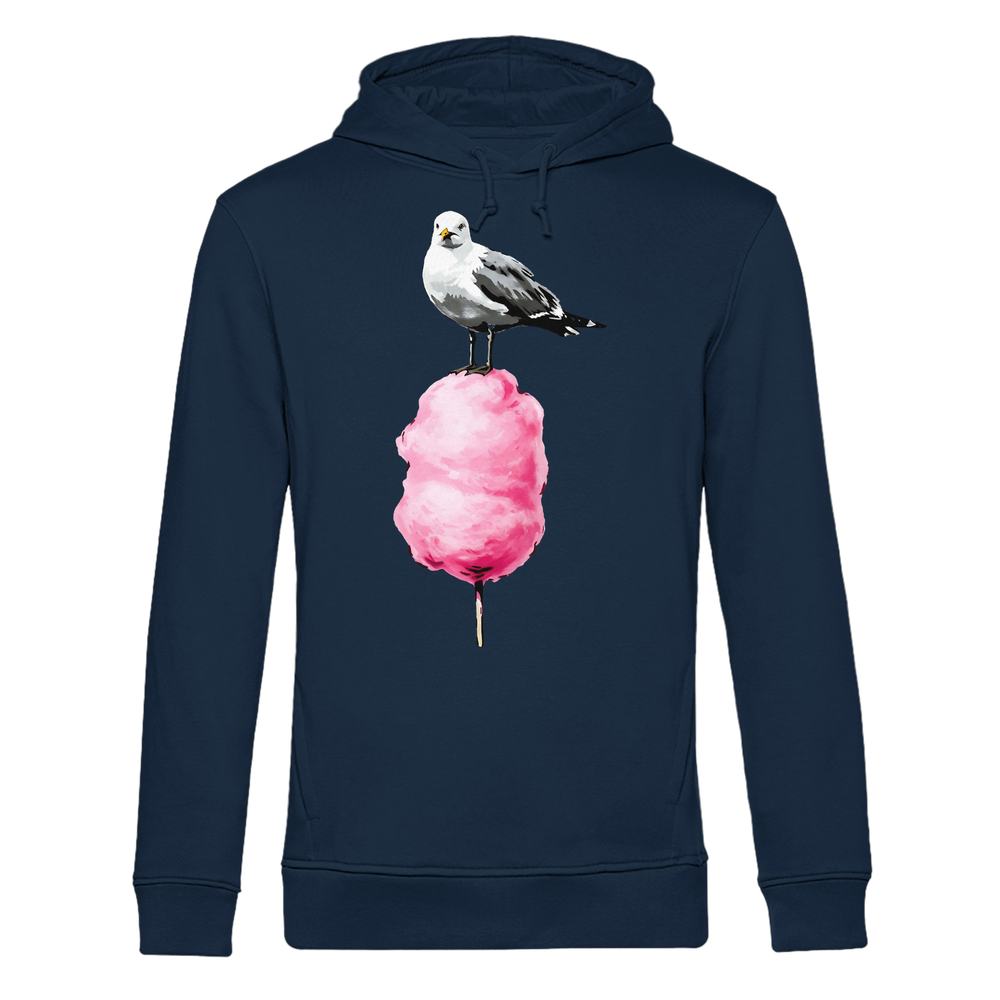 Möwe auf Zuckerwatte - Herren Bio Hoodie - Kiebitzdelle