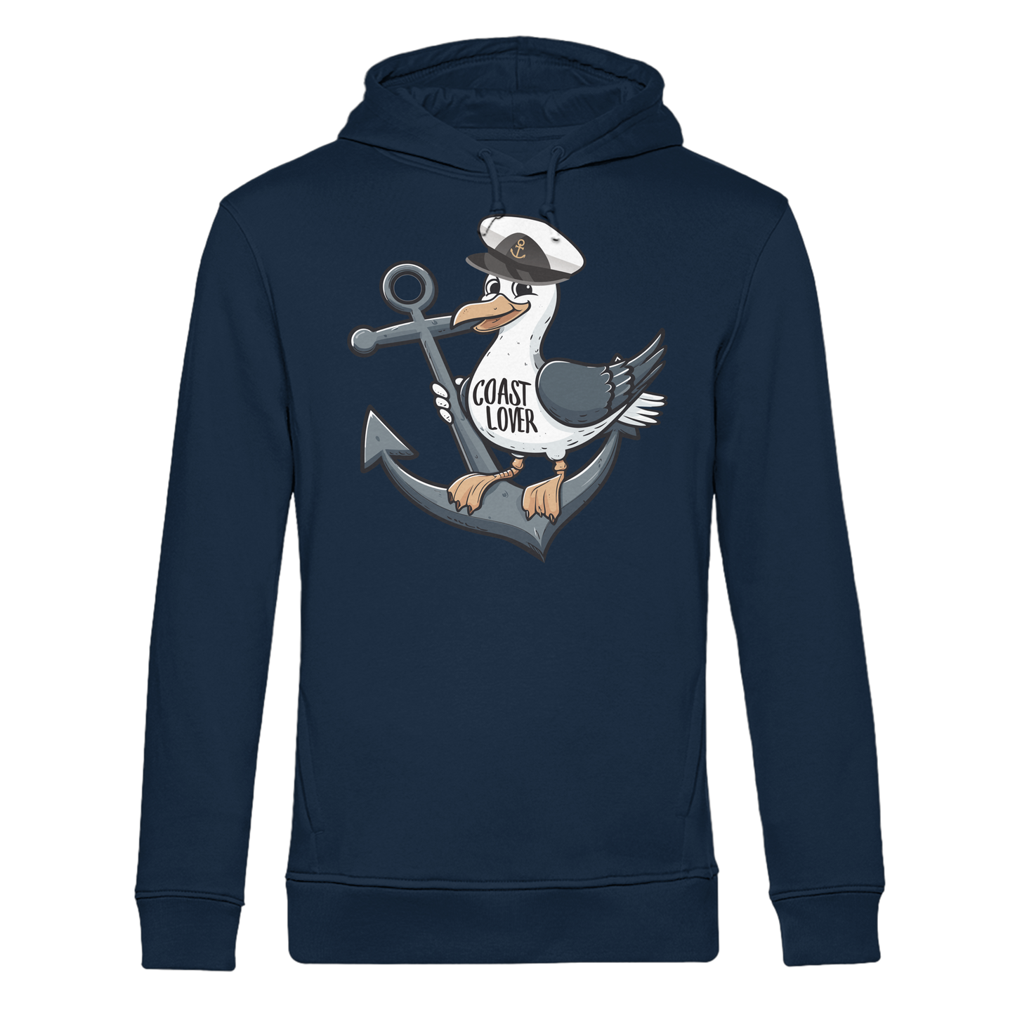 Coast Lover Möwe Kapitän - Herren Bio Hoodie