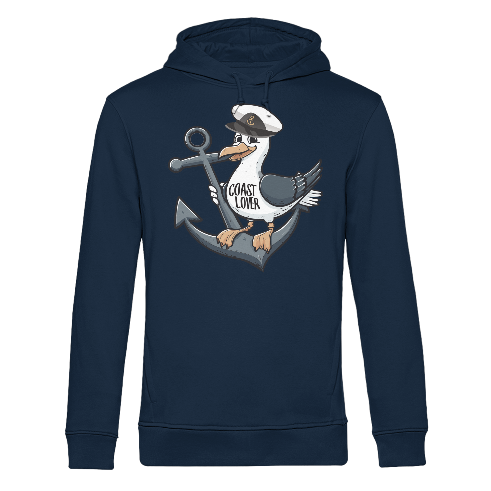 Coast Lover Möwe Kapitän - Herren Bio Hoodie - Kiebitzdelle