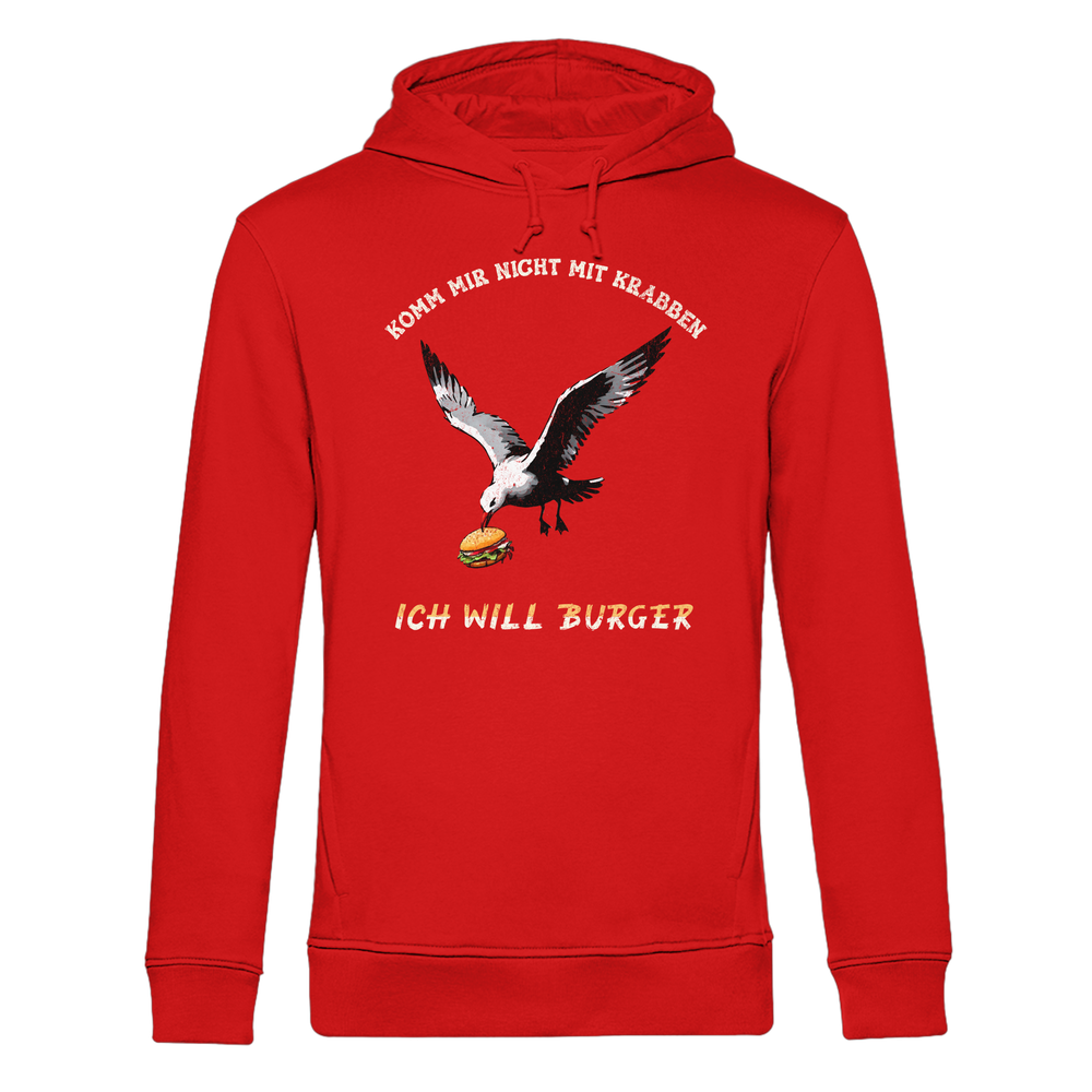 Freche Möwe will Burger statt Krabben - Herren Bio Hoodie - Kiebitzdelle