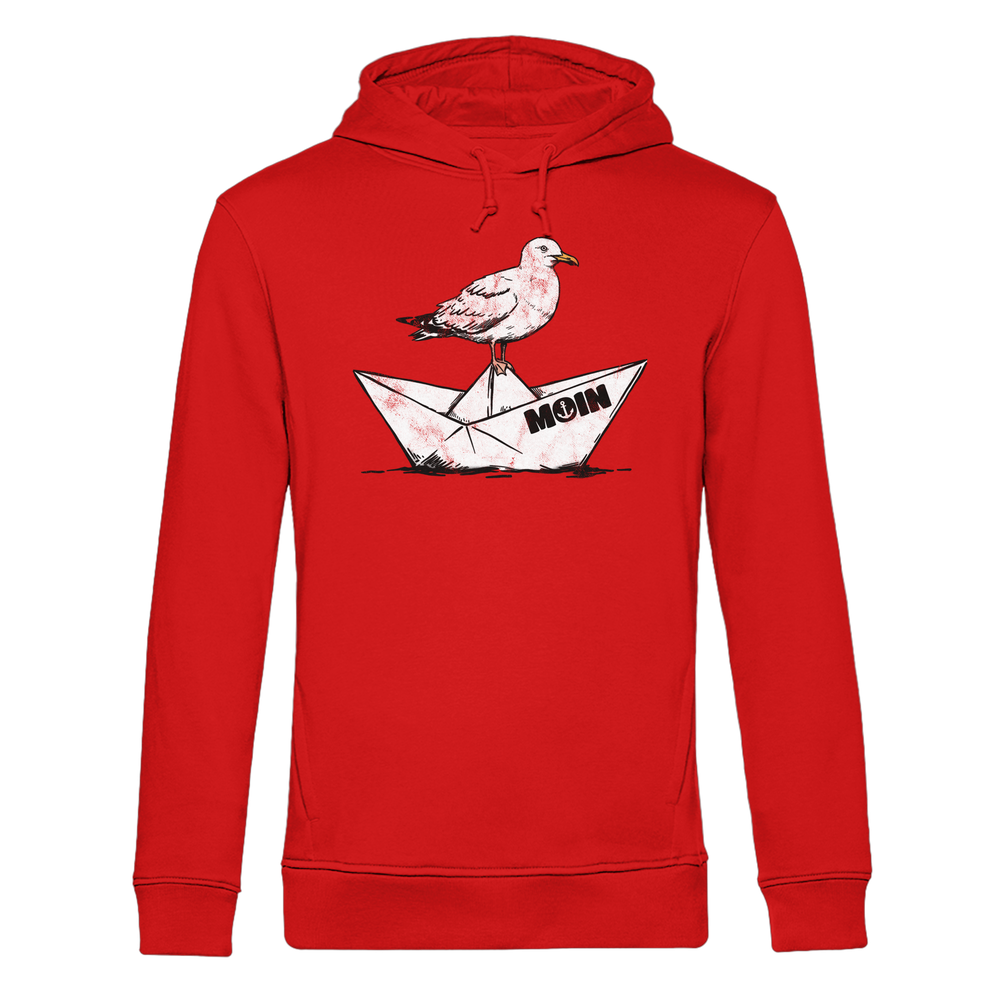 Papierschiff Möwe Moin - Herren Bio Hoodie