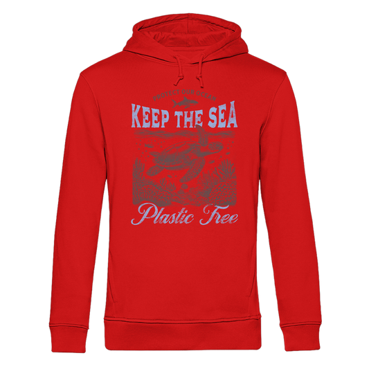 Keep the Sea Plastic Free Umweltschutz Spruch - Herren Bio Hoodie