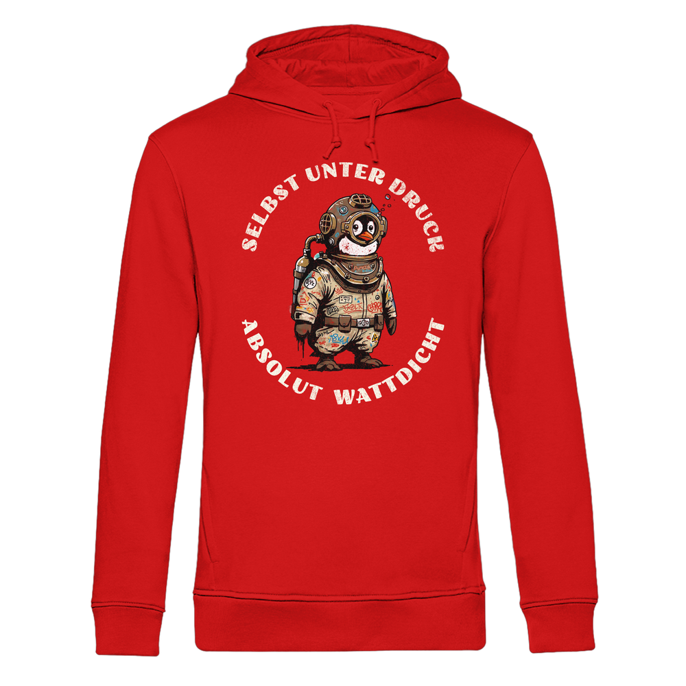 Wattdicht Pinguin Taucher mit lustigem Spruch - Herren Bio Hoodie