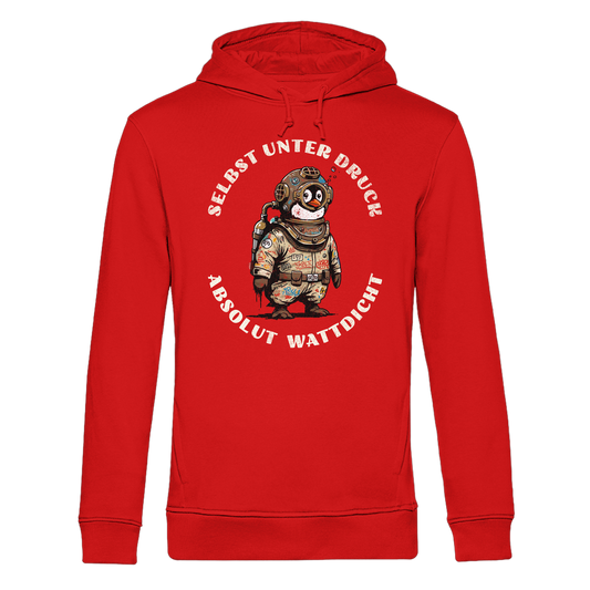 Wattdicht Pinguin Taucher mit lustigem Spruch - Herren Bio Hoodie