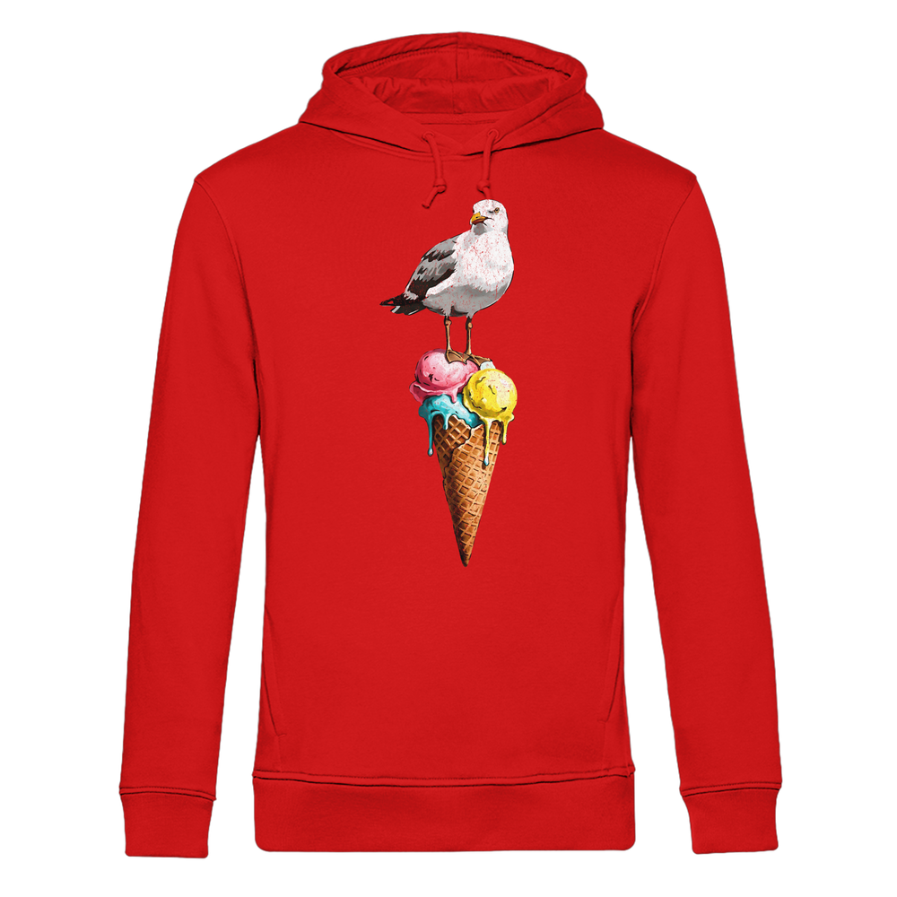 Eisdieb Freche Möwe mit Eiscreme - Herren Bio Hoodie - Kiebitzdelle