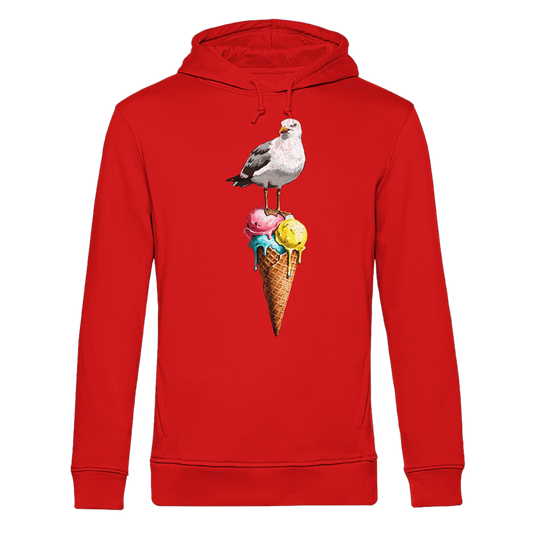 Eisdieb Freche Möwe mit Eiscreme - Herren Bio Hoodie