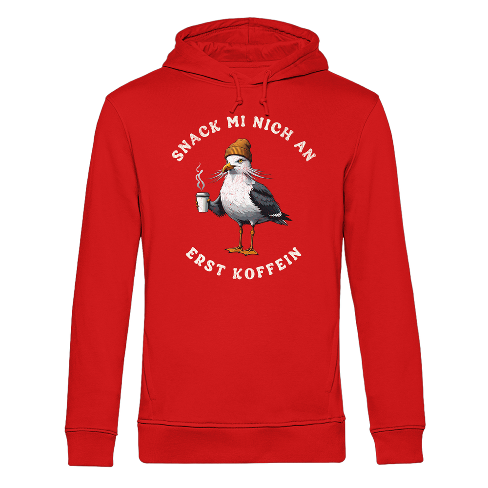 Snack mi nich an erst Koffein Möwe Spruch - Herren Bio Hoodie - Kiebitzdelle