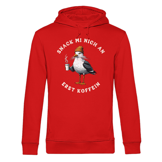 Snack mi nich an erst Koffein Möwe Spruch - Herren Bio Hoodie