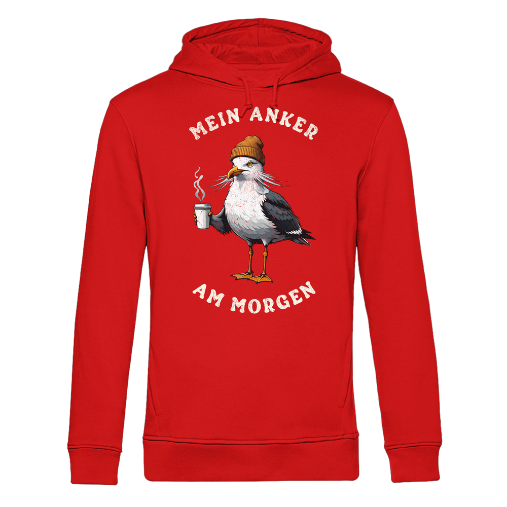 Mein Anker am Morgen Kaffee Möwe - Herren Bio Hoodie
