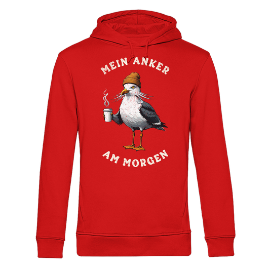 Mein Anker am Morgen Kaffee Möwe - Herren Bio Hoodie