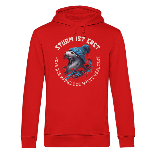 Sturm ist erst wenn die Robbe die Mütze verliert - Herren Bio Hoodie