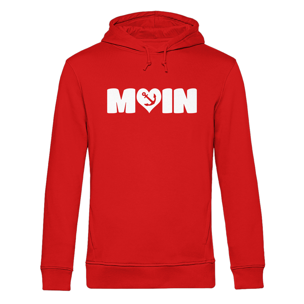 Moin Spruch mit Herz Anker - Herren Bio Hoodie