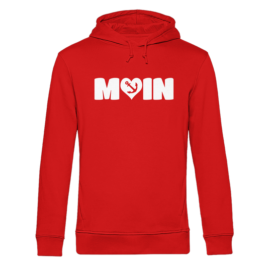 Moin Spruch mit Herz Anker - Herren Bio Hoodie