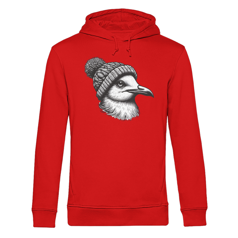 Coole Möwe mit Pudelmütze - Herren Bio Hoodie