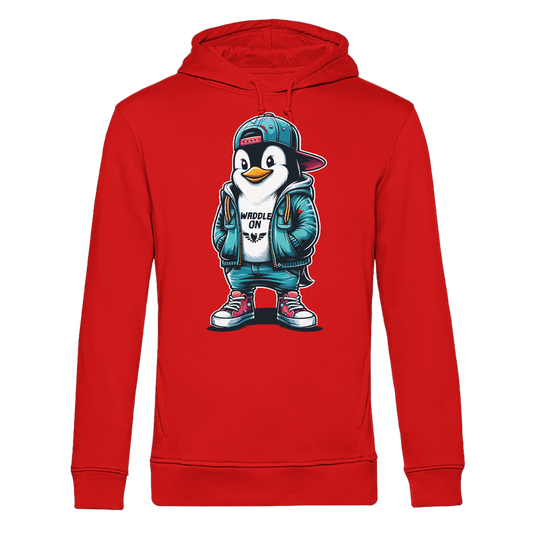 Hipster Pinguin Waddle On - Herren Bio Hoodie
