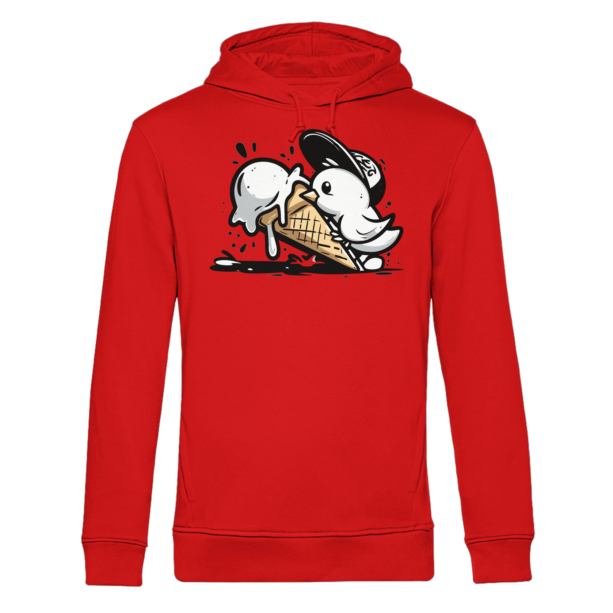 Möwe Küken mit Eis Street Art - Herren Bio Hoodie - Kiebitzdelle