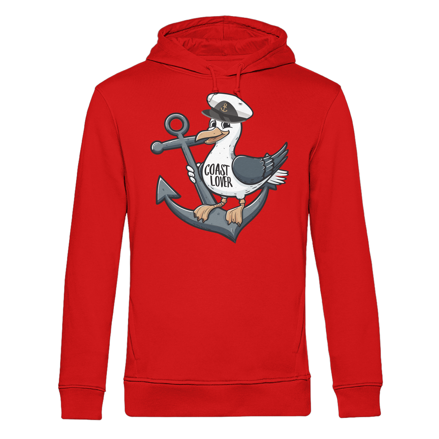 Coast Lover Möwe Kapitän - Herren Bio Hoodie