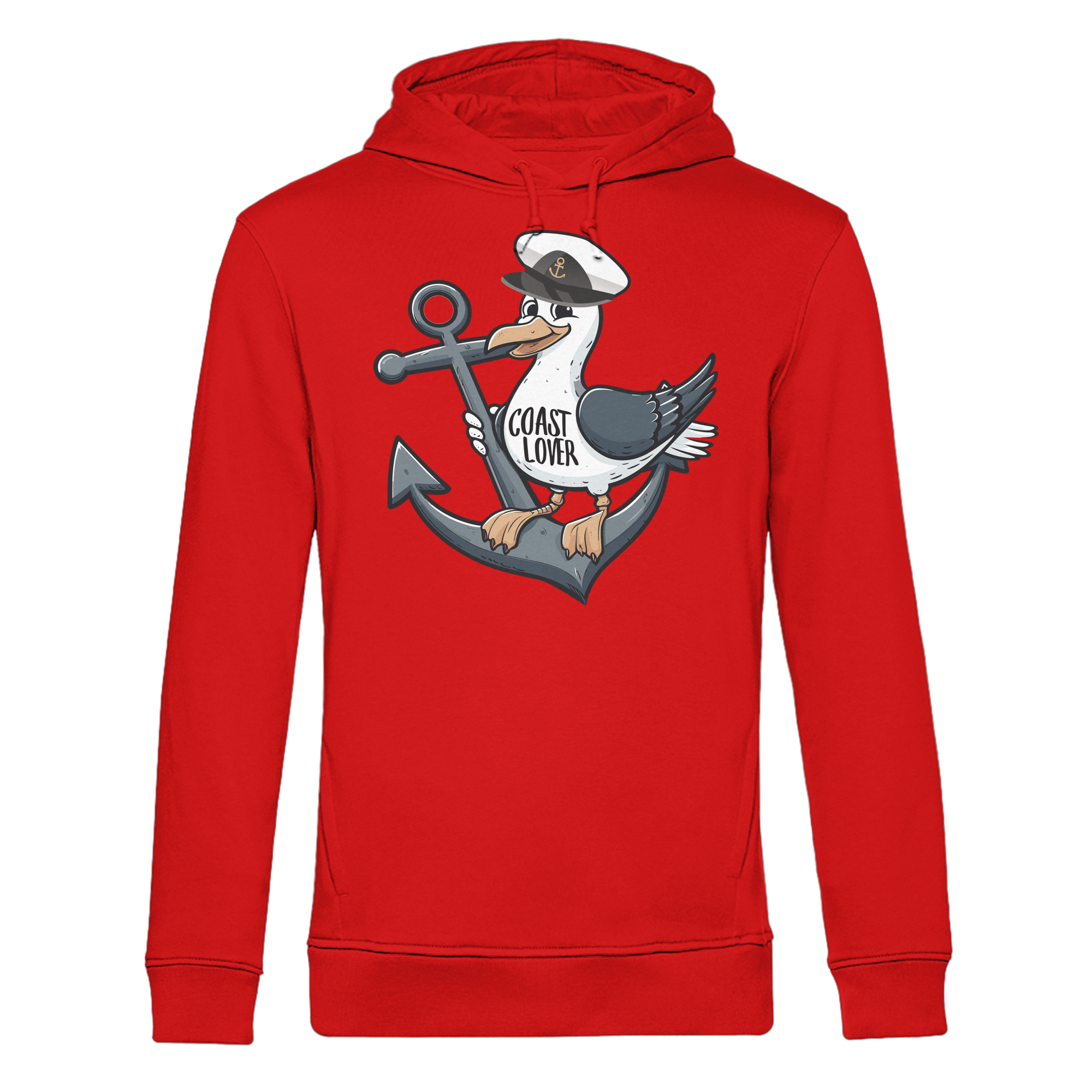 Coast Lover Möwe Kapitän - Herren Bio Hoodie - Kiebitzdelle