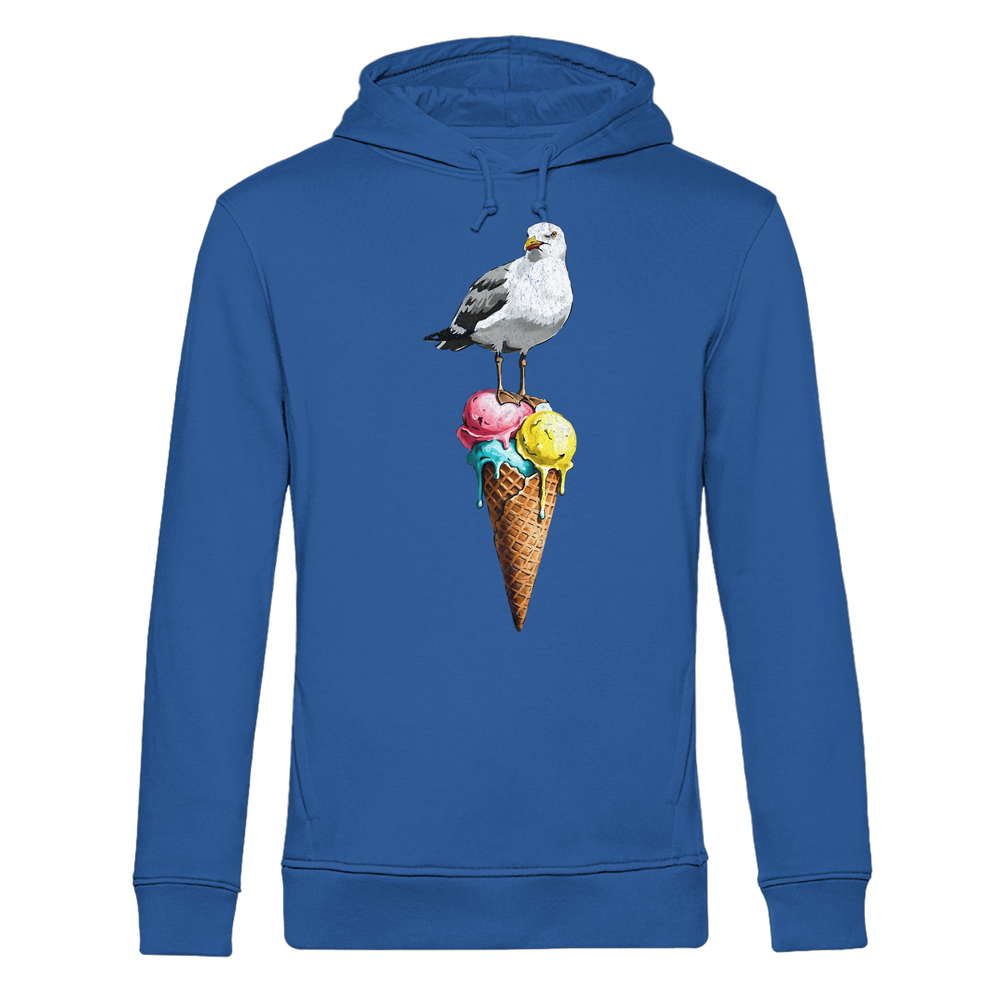 Eisdieb Freche Möwe mit Eiscreme - Herren Bio Hoodie - Kiebitzdelle