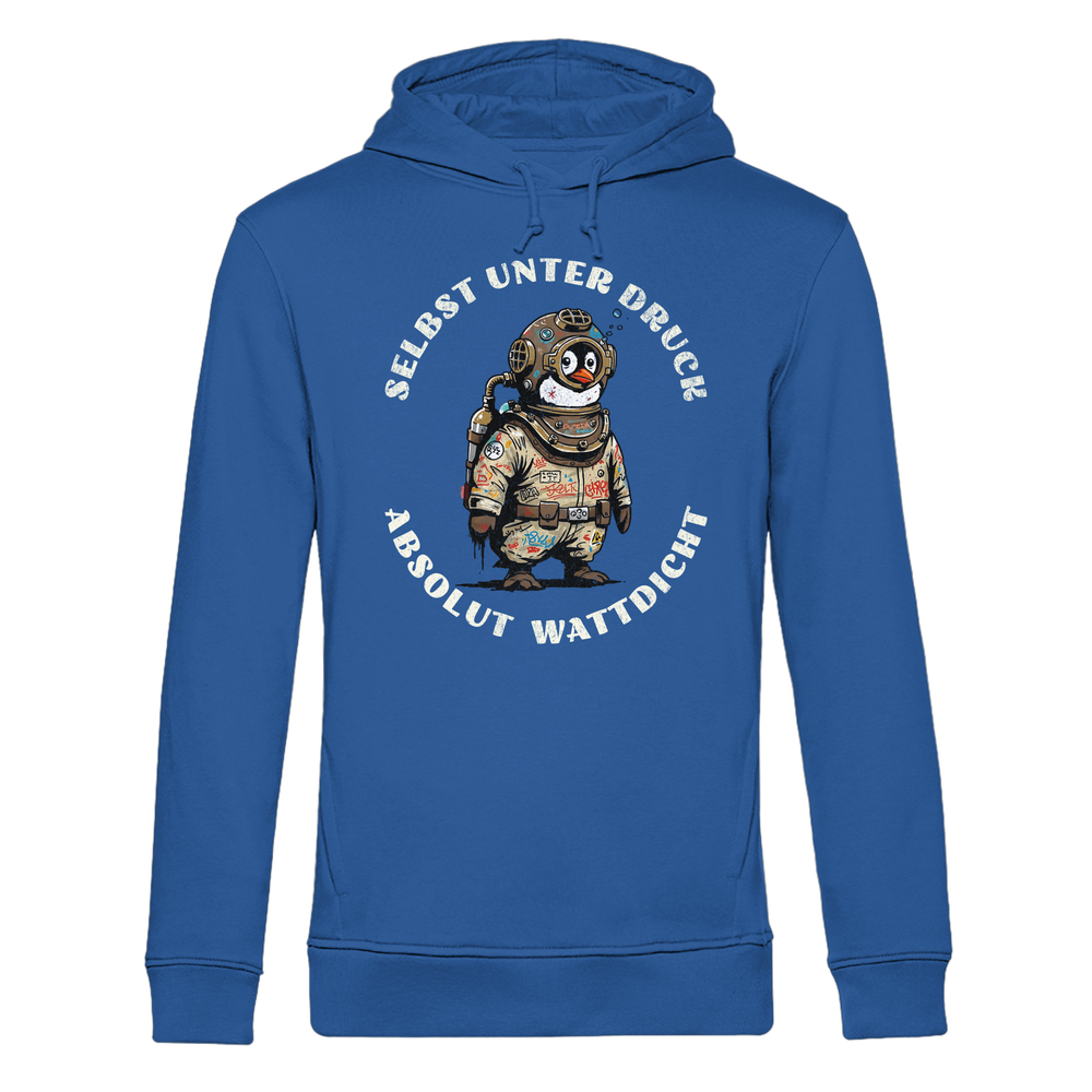 Wattdicht Pinguin Taucher mit lustigem Spruch - Herren Bio Hoodie