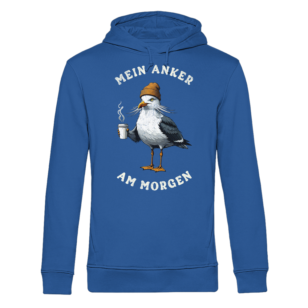 Mein Anker am Morgen Kaffee Möwe - Herren Bio Hoodie