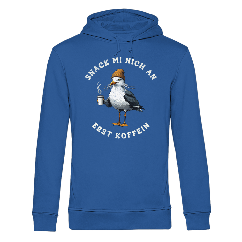 Snack mi nich an erst Koffein Möwe Spruch - Herren Bio Hoodie - Kiebitzdelle