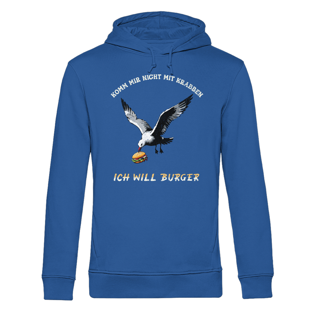 Freche Möwe will Burger statt Krabben - Herren Bio Hoodie - Kiebitzdelle