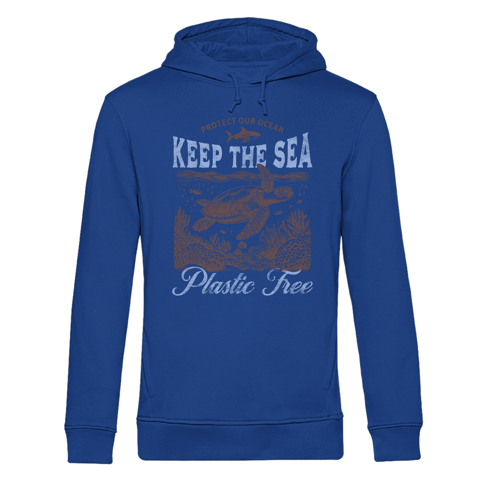 Keep the Sea Plastic Free Umweltschutz Spruch - Herren Bio Hoodie