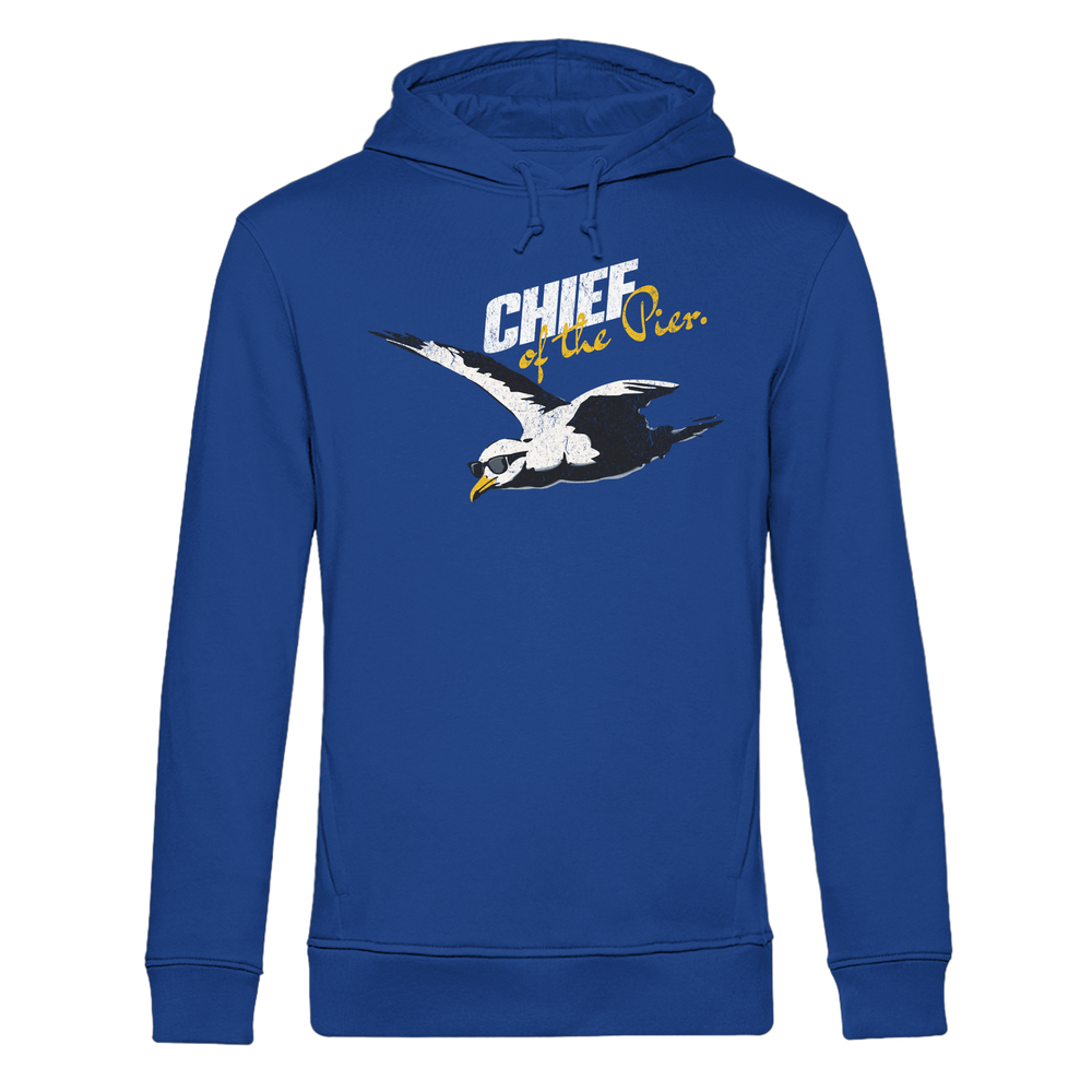 Chief of the Pier Chef Möwe mit Sonnenbrille - Herren Bio Hoodie - Kiebitzdelle