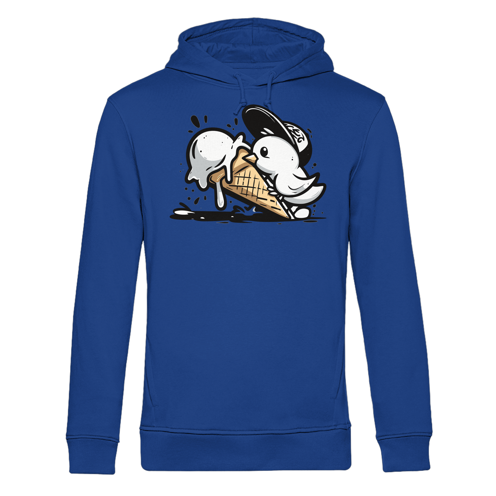 Möwe Küken mit Eis Street Art - Herren Bio Hoodie - Kiebitzdelle