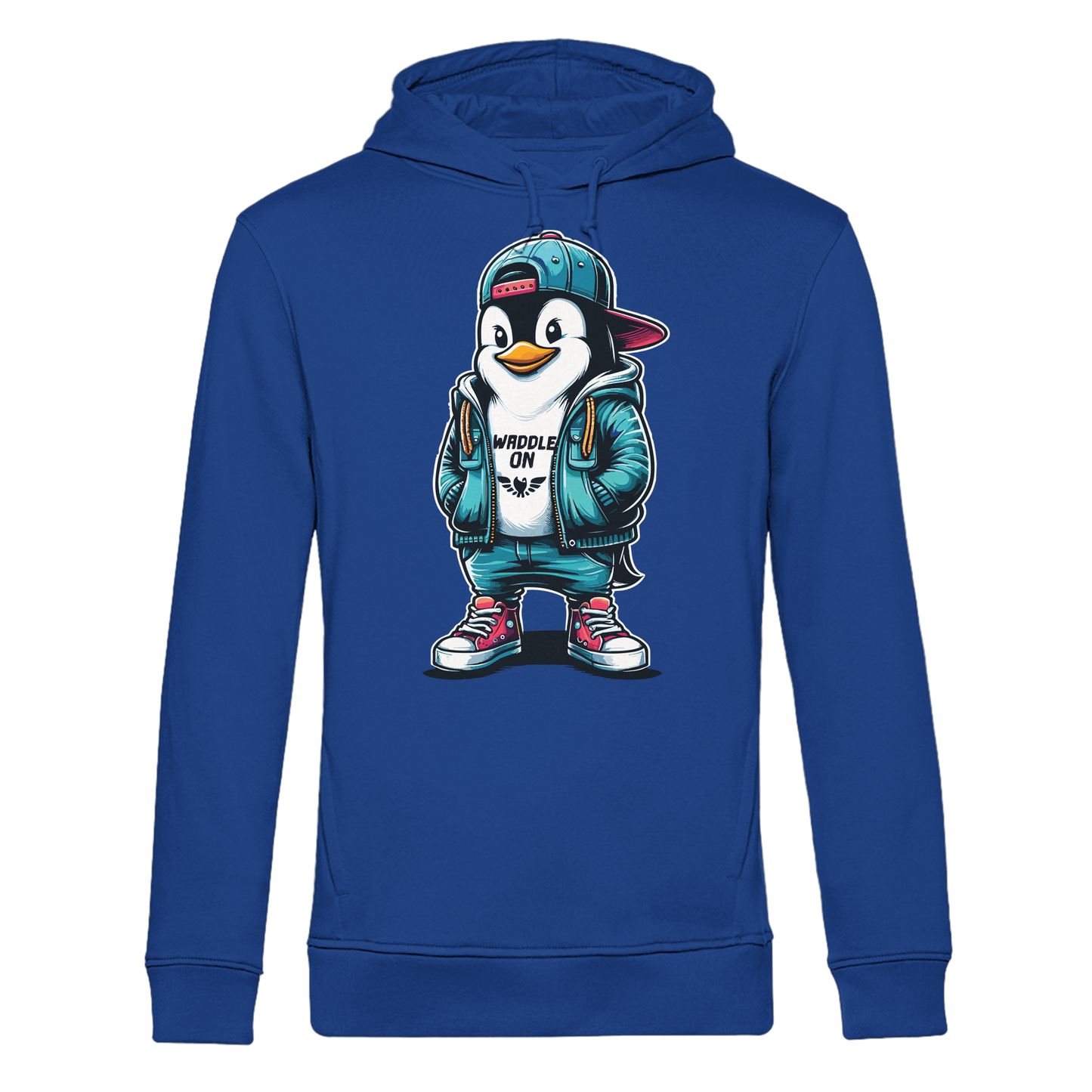 Hipster Pinguin Waddle On - Herren Bio Hoodie