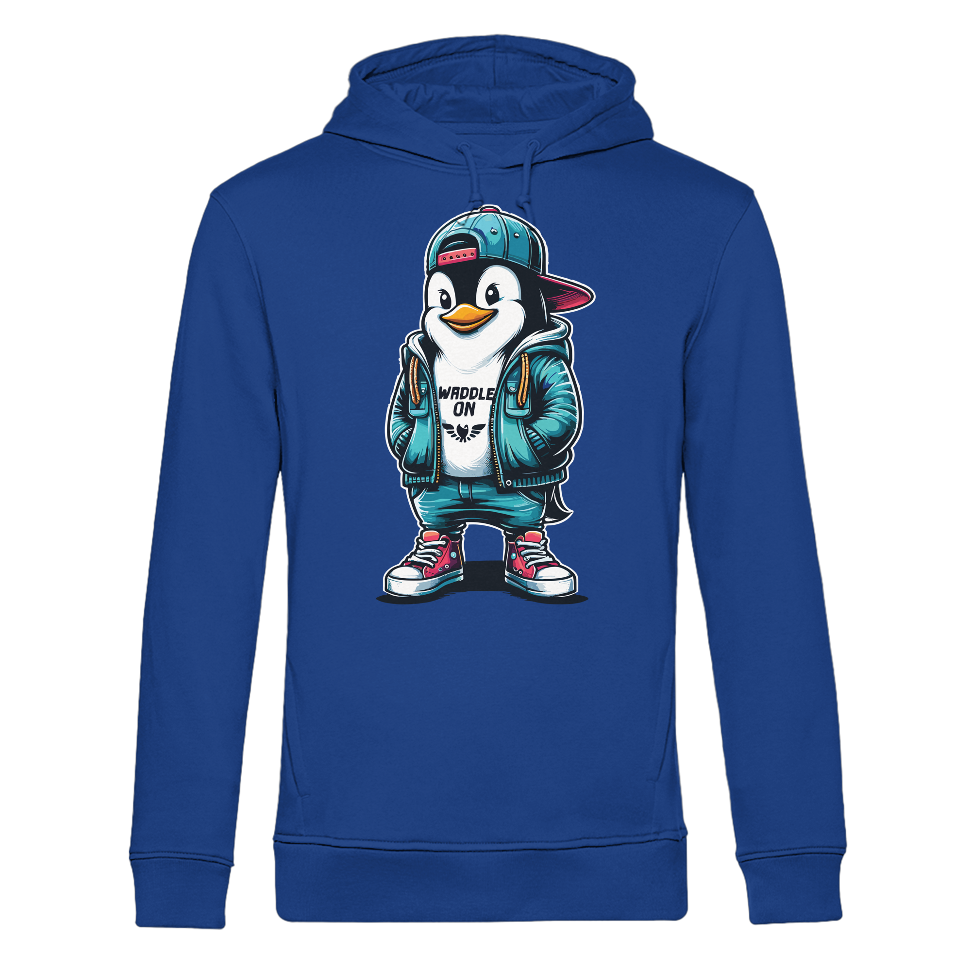 Hipster Pinguin Waddle On - Herren Bio Hoodie - Kiebitzdelle