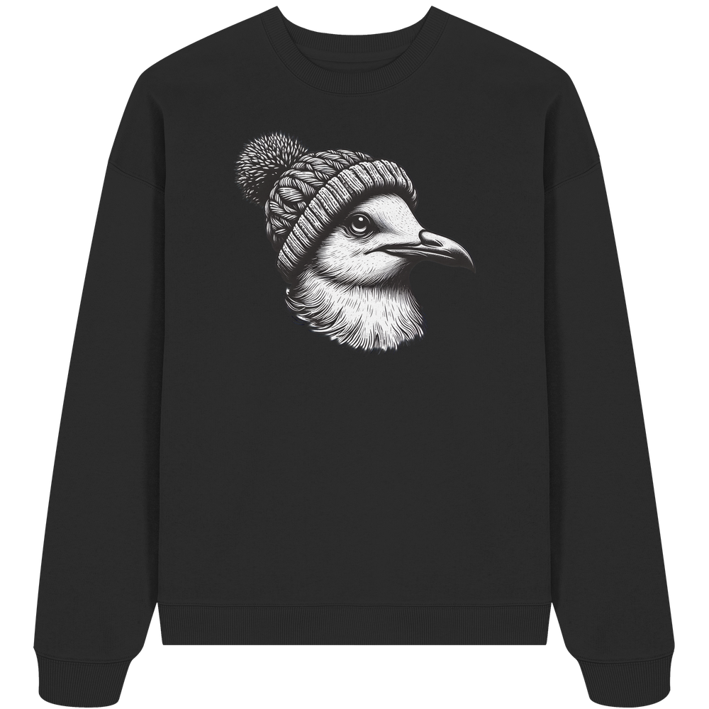 Coole Möwe mit Pudelmütze - Unisex Bio Pullover - Kiebitzdelle