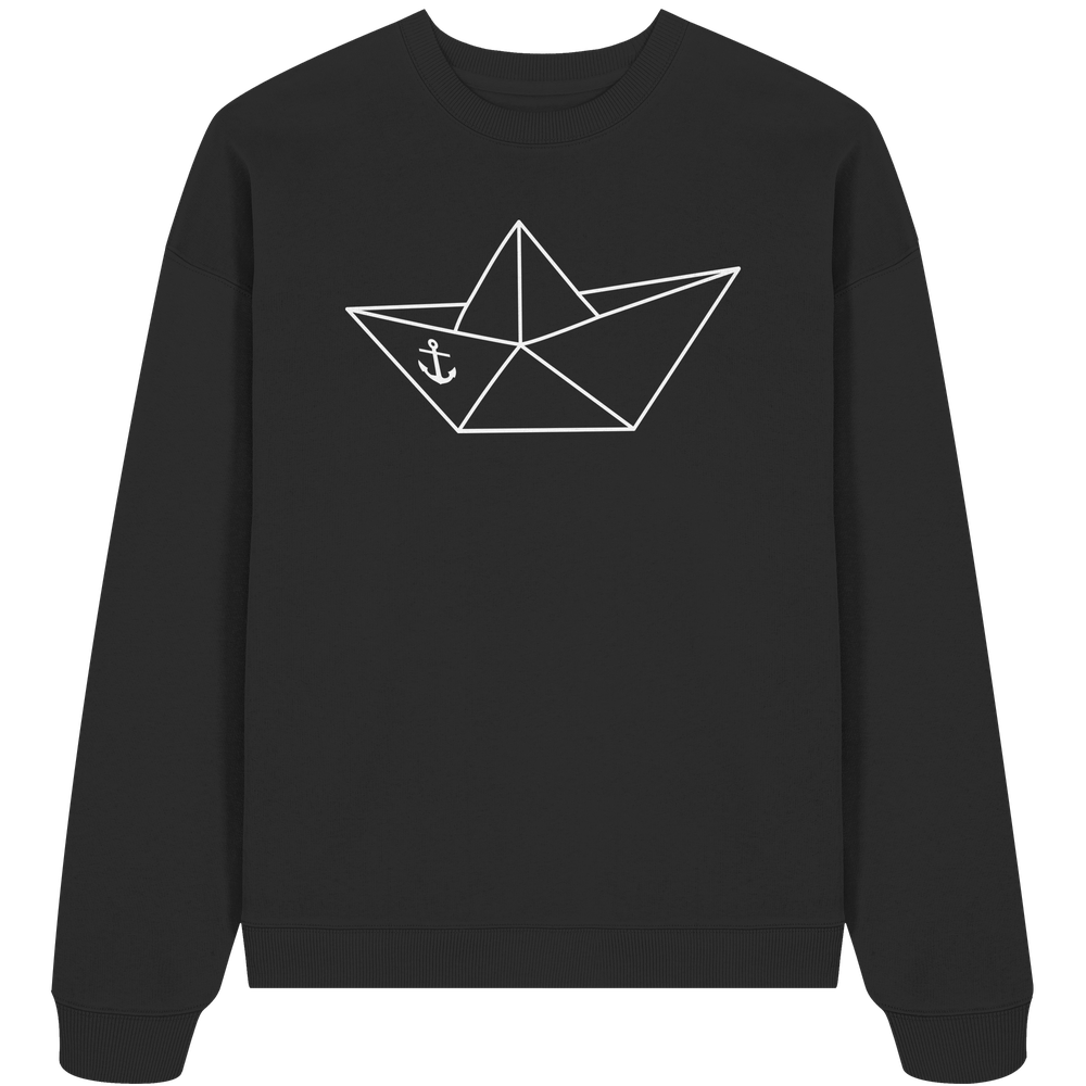 Papierschiff Papierboot Origami - Unisex Bio Pullover - Kiebitzdelle