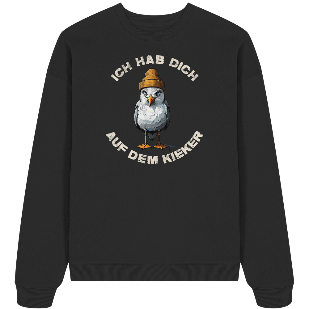 Ich hab Dich auf dem Kieker Möwe Spruch - Unisex Bio Pullover - Kiebitzdelle