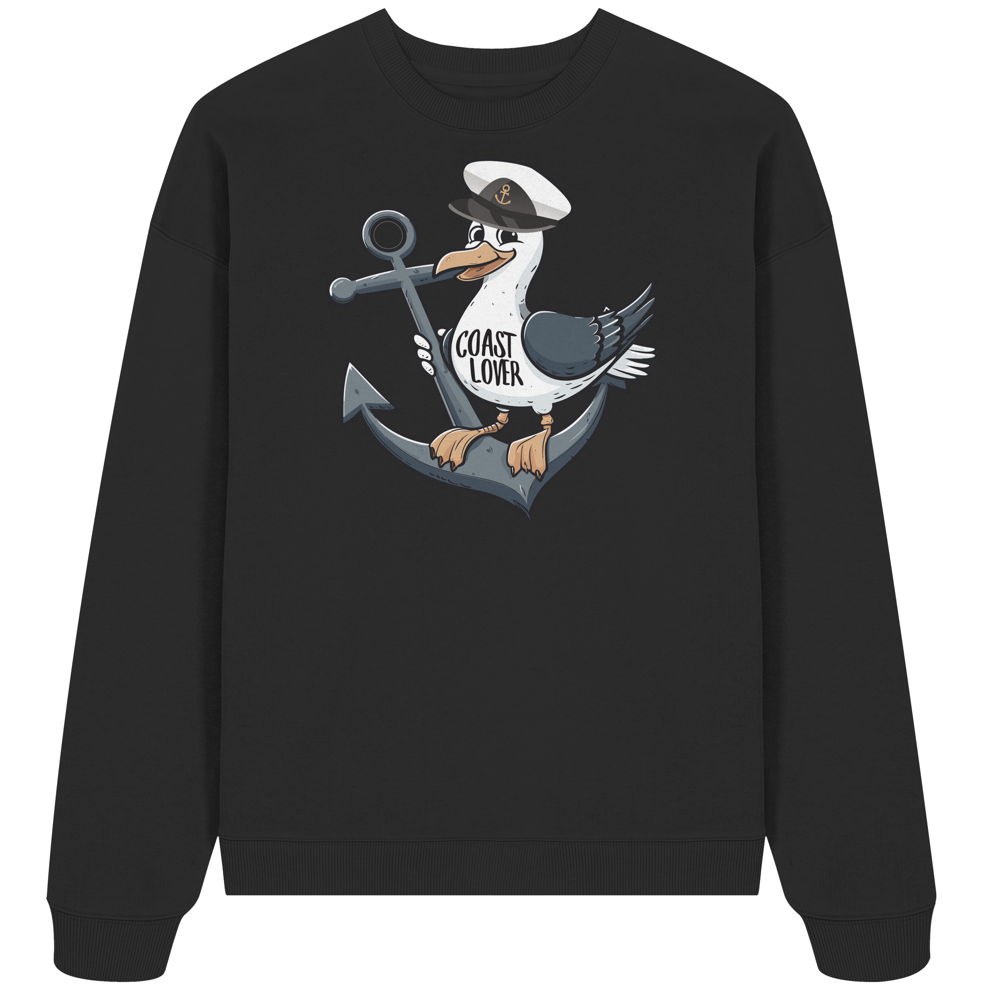 Coast Lover Möwe Kapitän - Unisex Bio Pullover - Kiebitzdelle