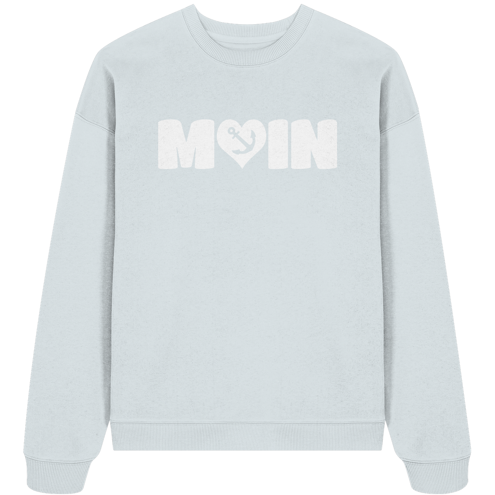 Moin Spruch mit Herz Anker - Unisex Bio Pullover - Kiebitzdelle