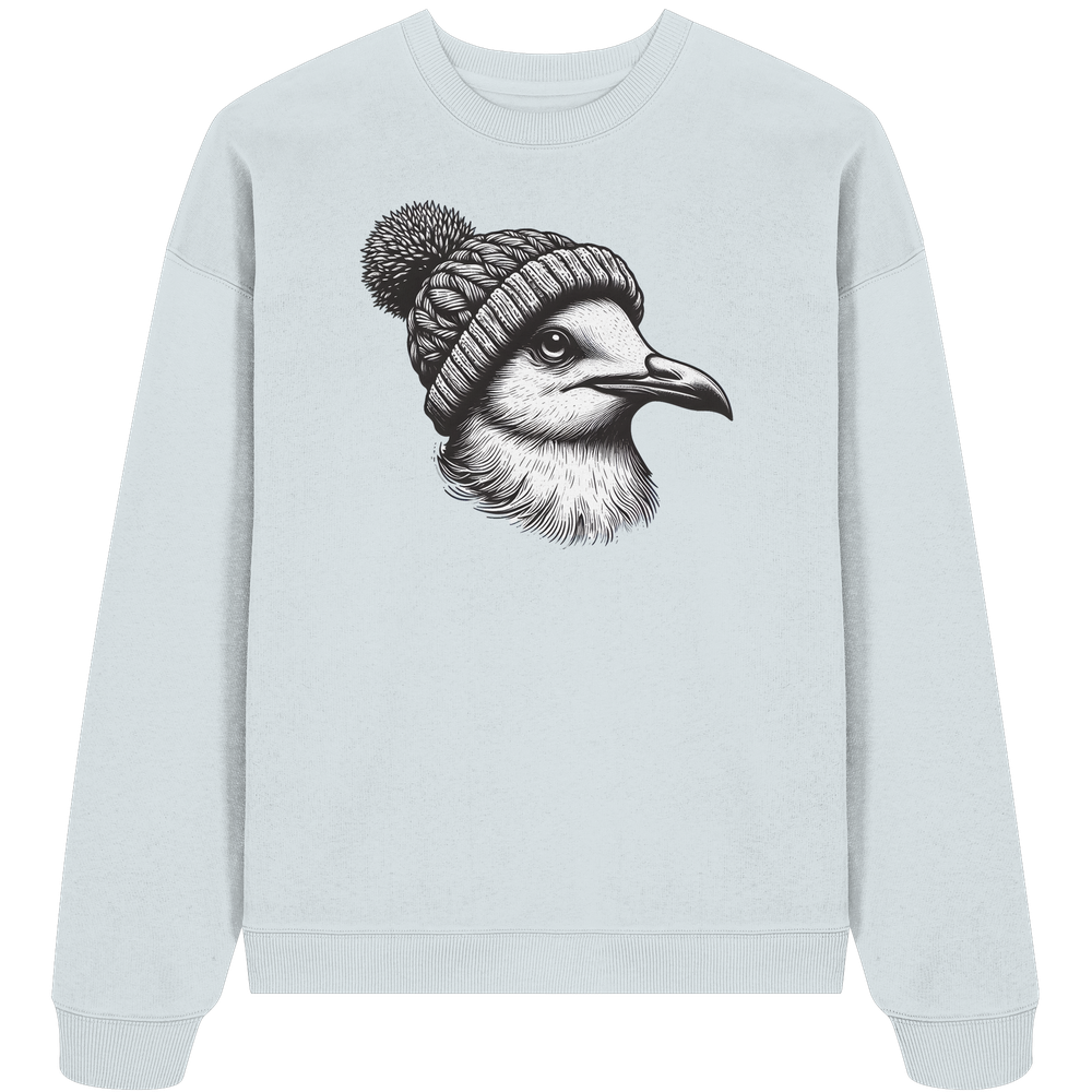 Coole Möwe mit Pudelmütze - Unisex Bio Pullover - Kiebitzdelle