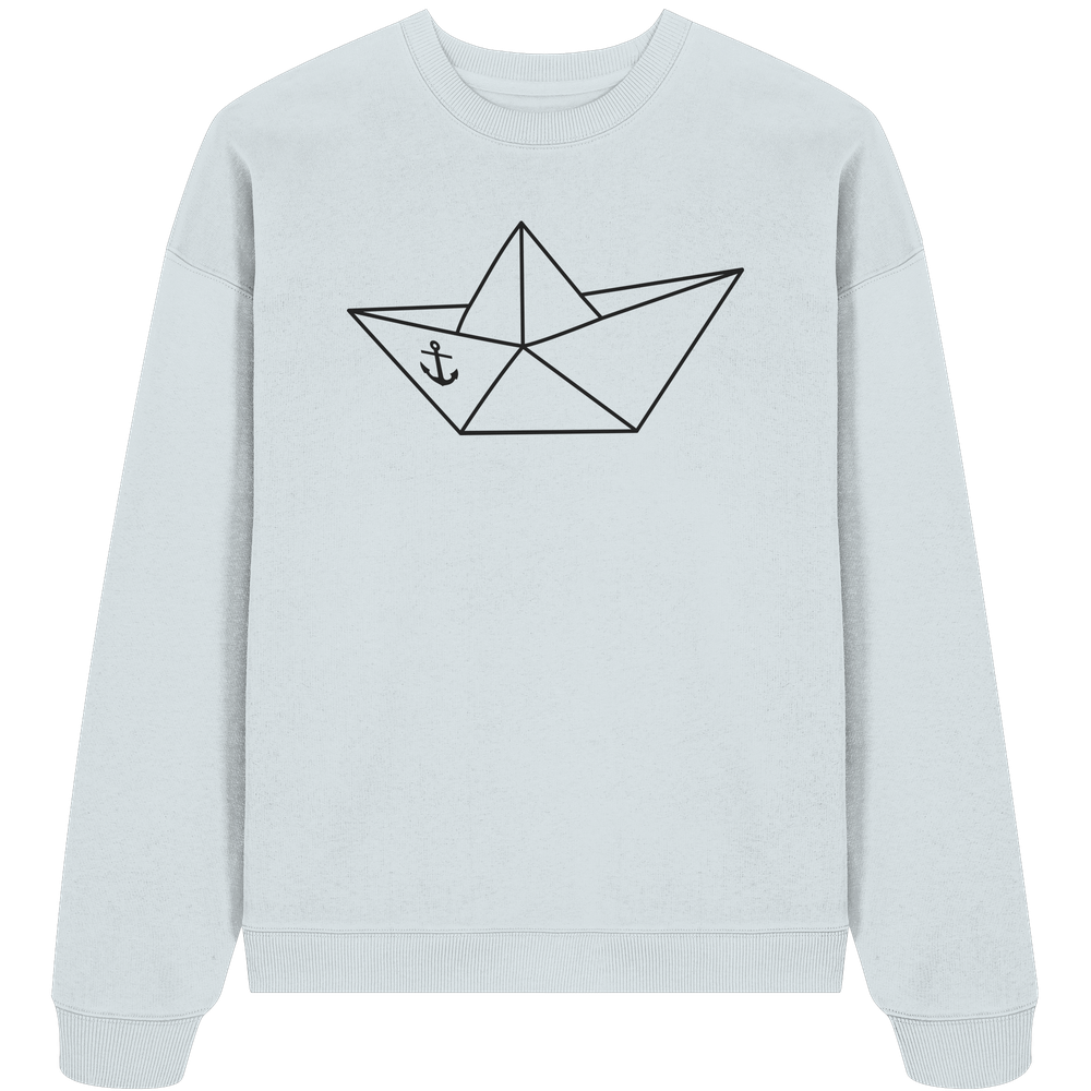Papierschiff Papierboot Origami - Unisex Bio Pullover - Kiebitzdelle