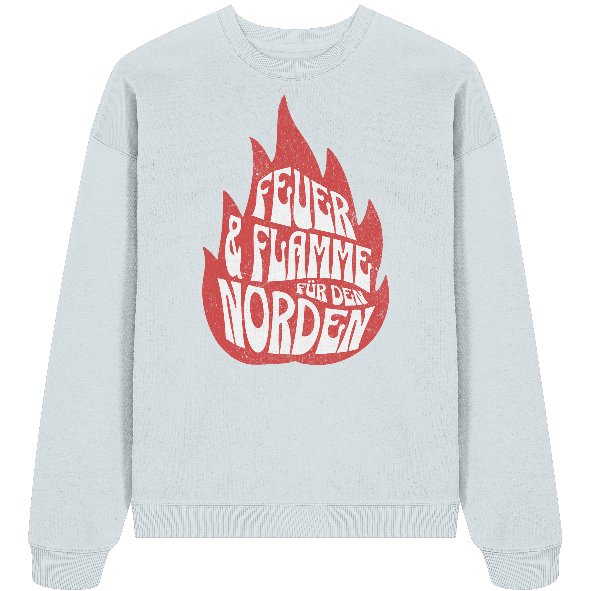 Feuer und Flamme für den Norden - Unisex Bio Pullover - Kiebitzdelle