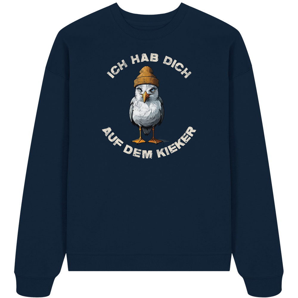 Ich hab Dich auf dem Kieker Möwe Spruch - Unisex Bio Pullover - Kiebitzdelle