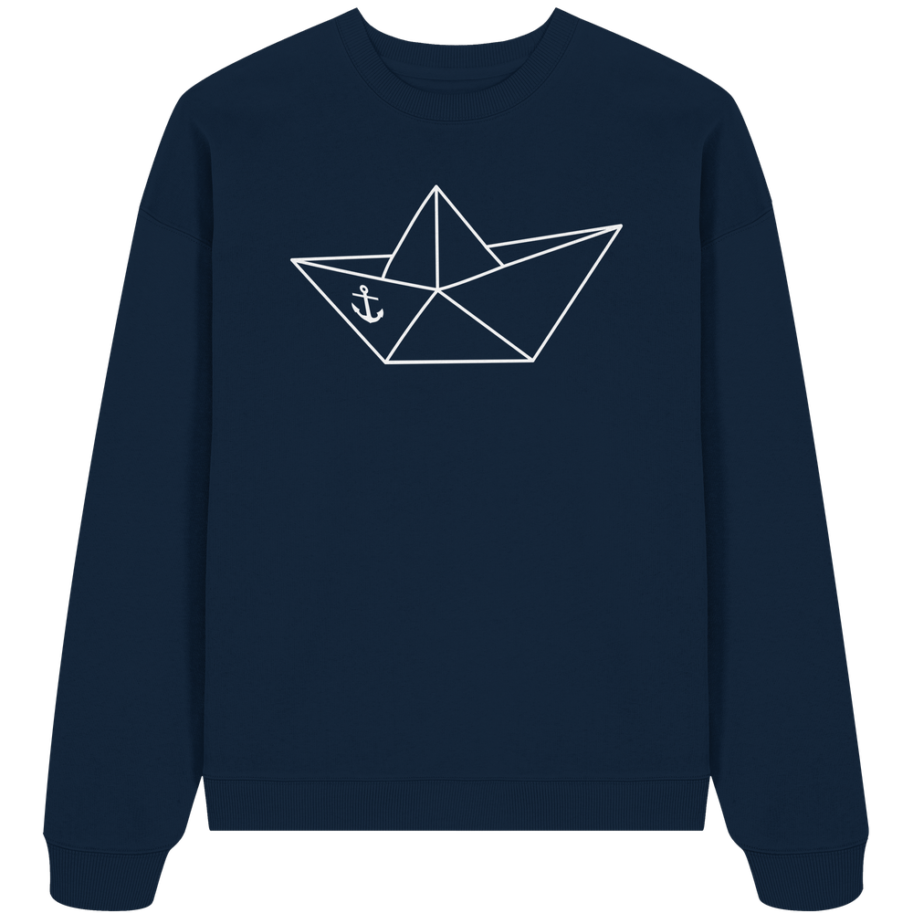 Papierschiff Papierboot Origami - Unisex Bio Pullover - Kiebitzdelle