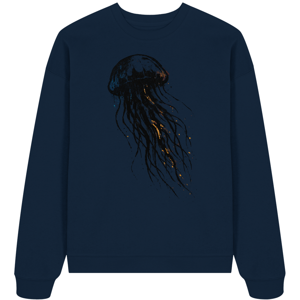Street Art Qualle - Unisex Bio Pullover - Kiebitzdelle