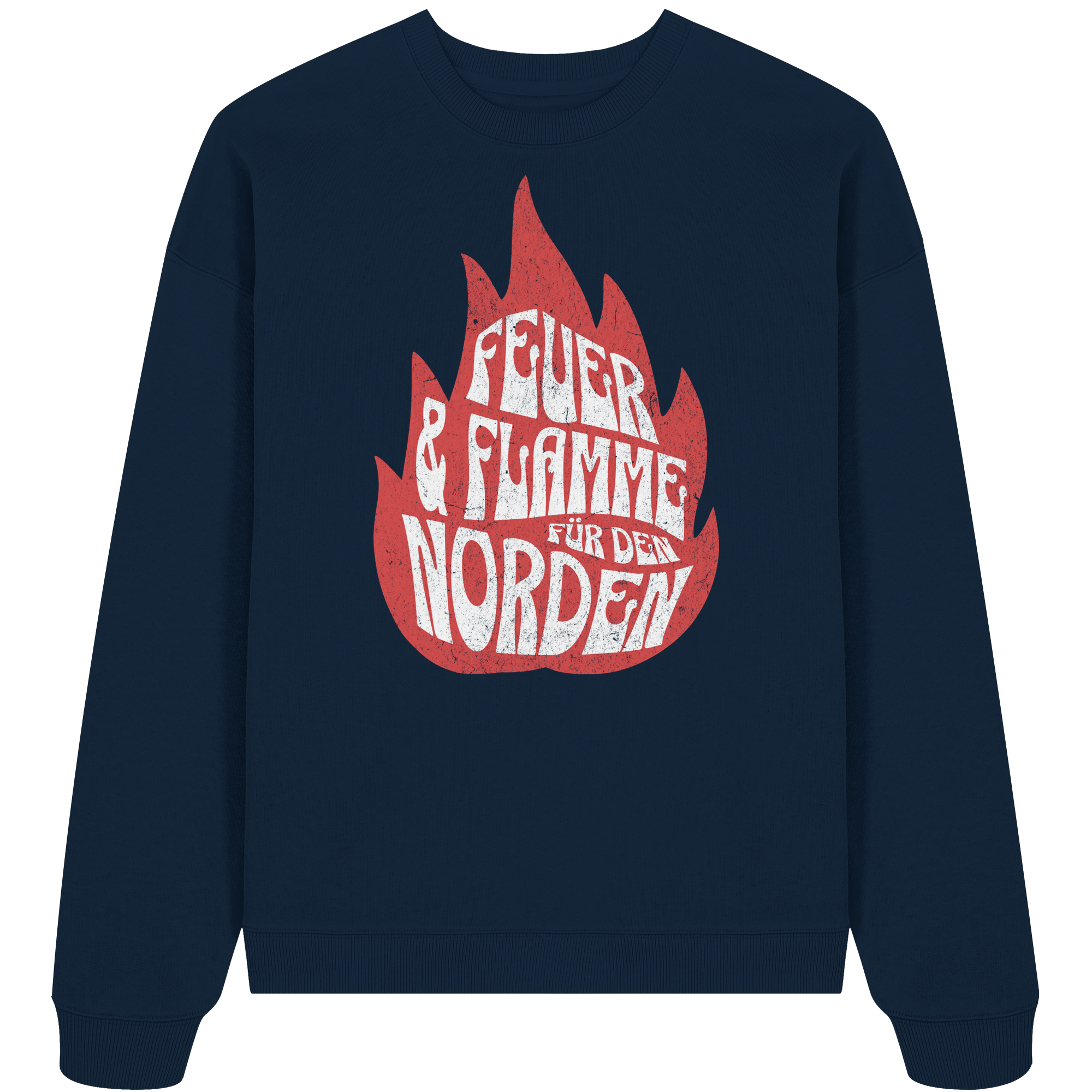 Feuer und Flamme für den Norden - Unisex Bio Pullover - Kiebitzdelle