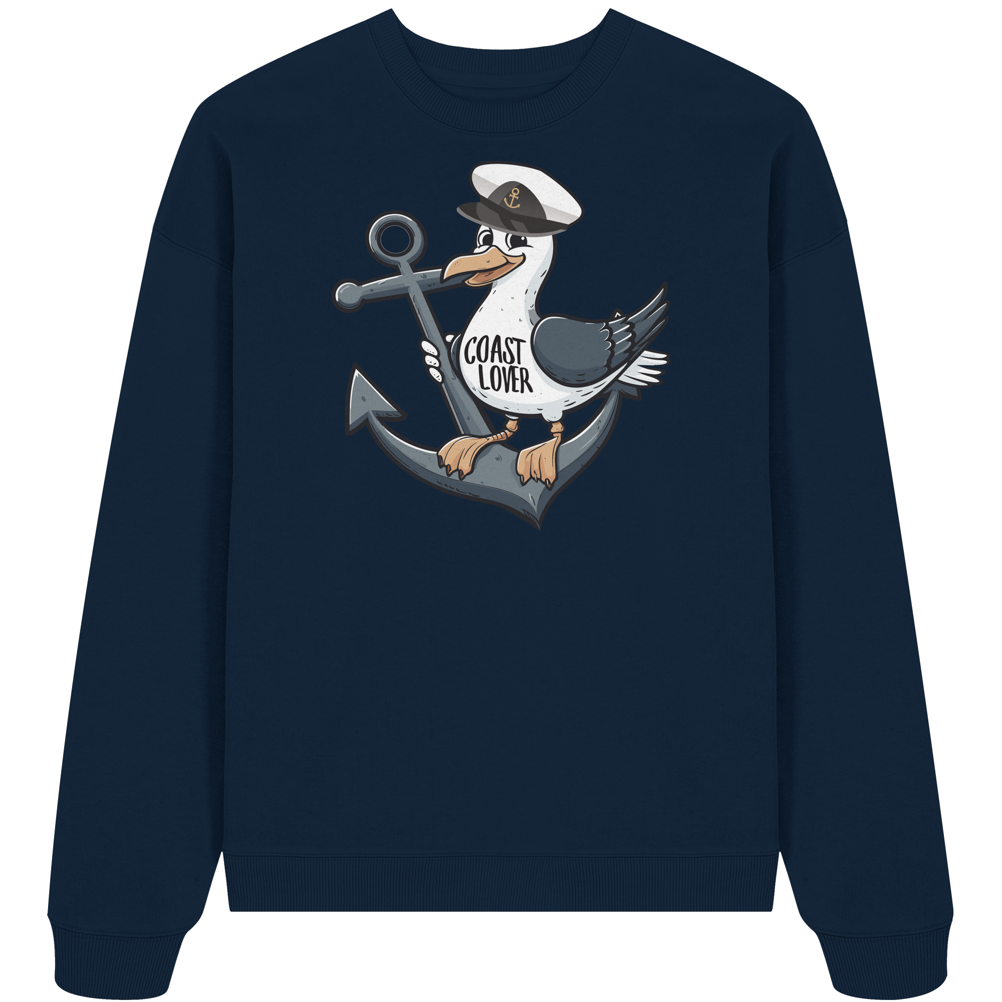 Coast Lover Möwe Kapitän - Unisex Bio Pullover - Kiebitzdelle