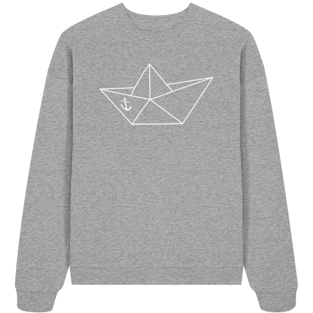 Papierschiff Papierboot Origami - Unisex Bio Pullover - Kiebitzdelle