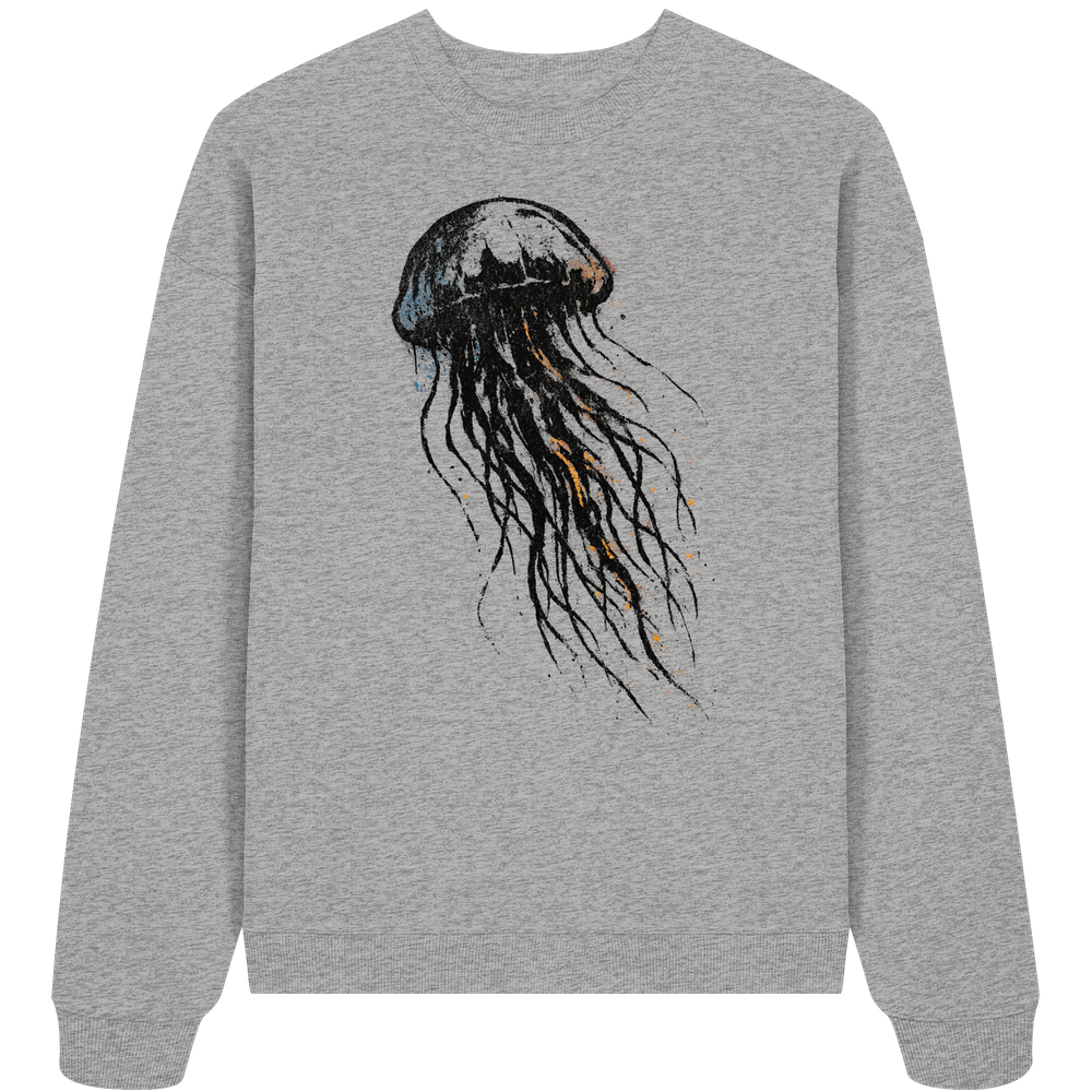 Street Art Qualle - Unisex Bio Pullover - Kiebitzdelle